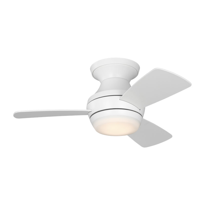 Houle Indoor Ceiling Fan with Matte White blades and Handheld Remote, Matte White