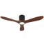 Ventilateur de plafond encastré de 52 pouces avec lumière, télécommande, pales en bois massif, à intensité variable, réversible, fonctionnement silencieux, fonction de mémoire de mise hors tension, conception à profil bas. Convient aux chambres à coucher, aux patios et à l'intérieur
