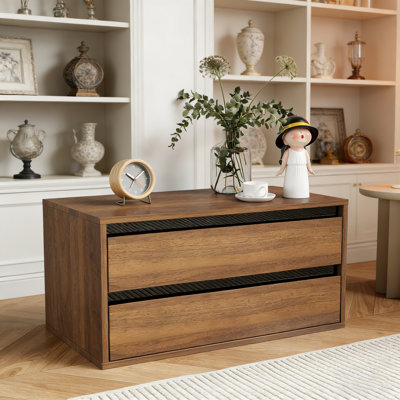 Armoire de rangement empilable avec 2 tiroirs, idéale pour organiser et exposer dans n'importe quelle pièce