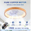 Ventilateur de plafond encastré à moteur à courant continu de 23,62 pouces avec moteur à courant continu et à intensité variable