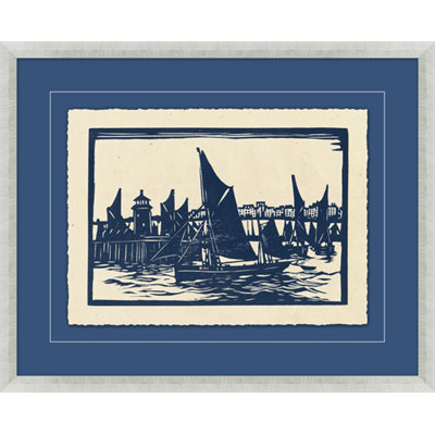 Indigo Ships 2 Painting