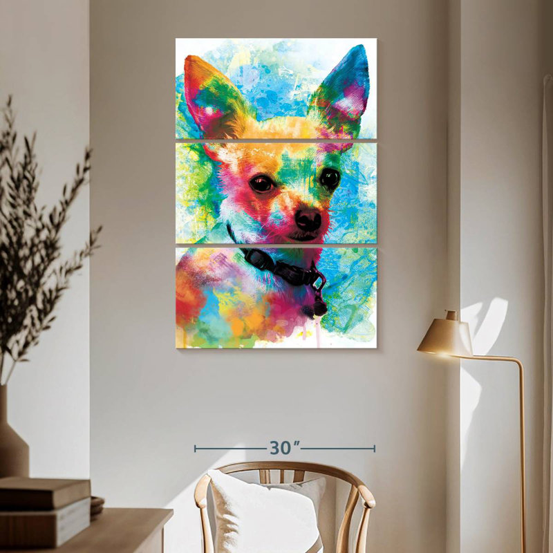Brampt Chihuahua Paint Splash, 65" H x 42" W