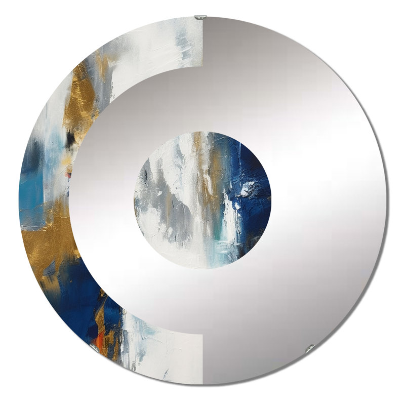 Jagruti - Miroir mural demi-cercle, 23,6 po x 23,6 po