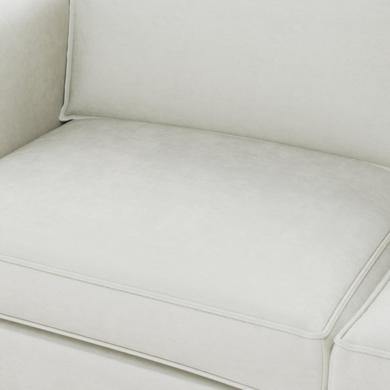 Causeuse surdimensionnée en chenille de 74,27 po de largeur avec poche latérale, Beige