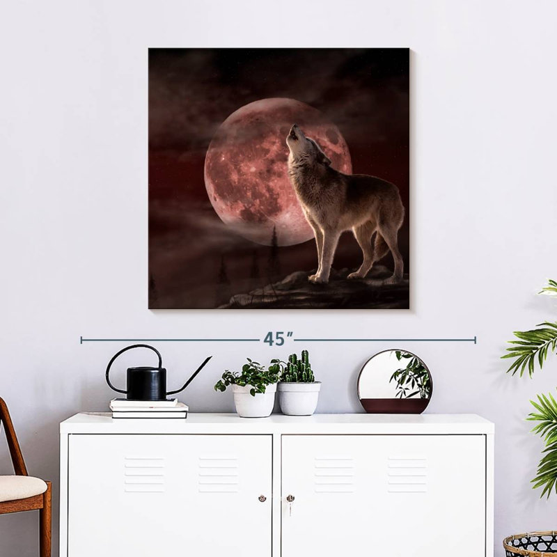 Brampt Wolf Moon Howling, 30" H x 30" W