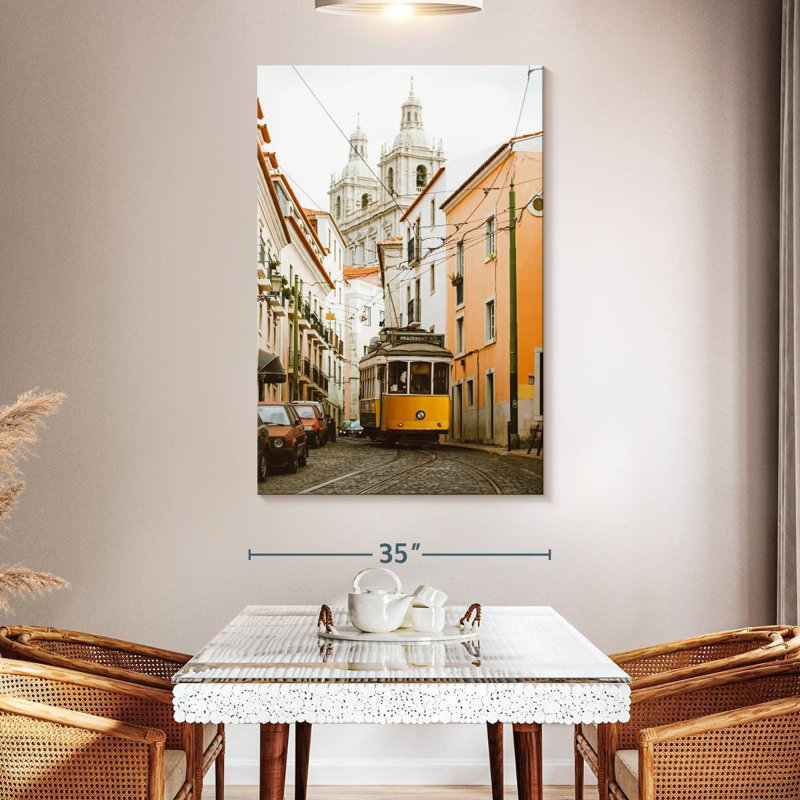 Mehar Alfama Yellow Tram, 51" H x 34" W