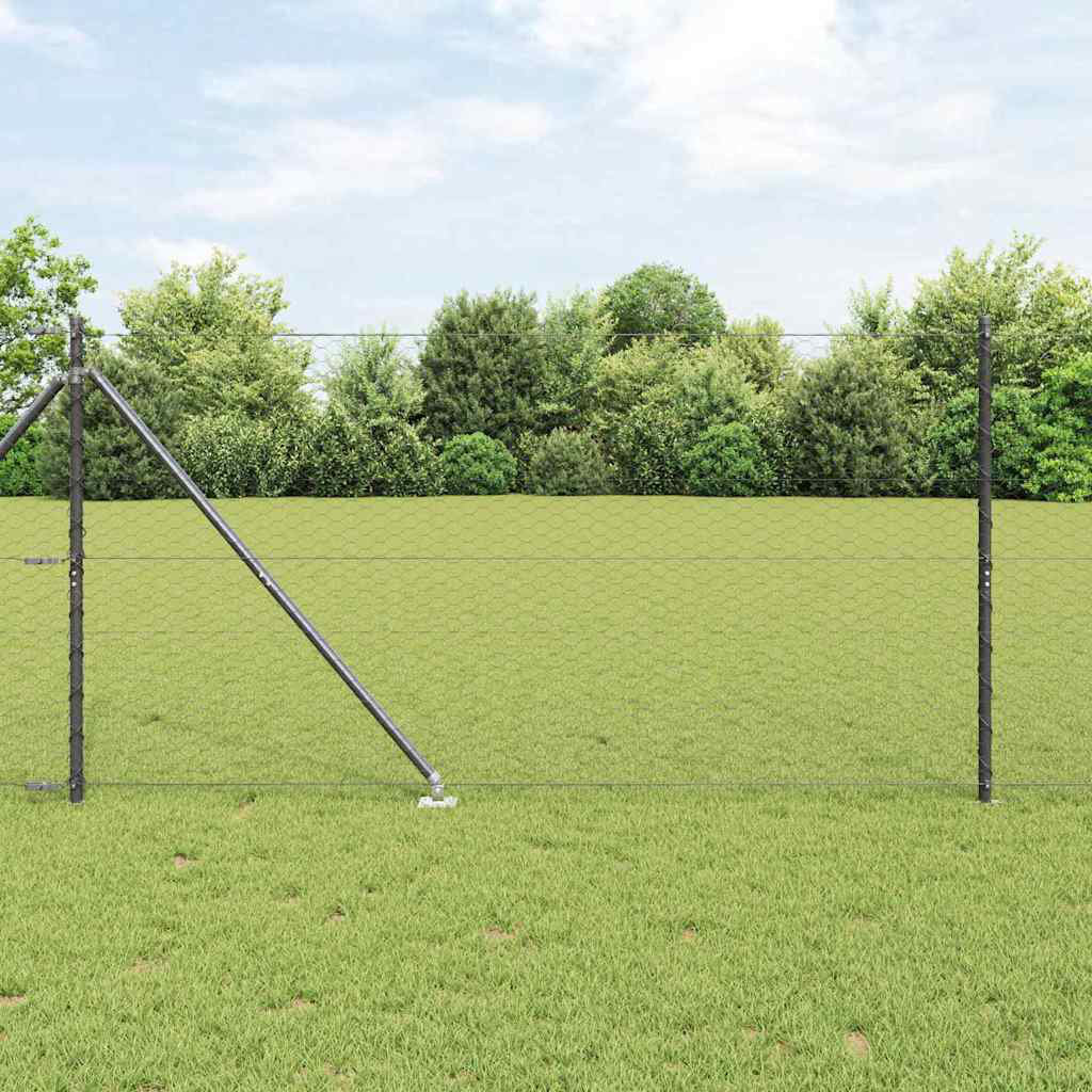 Vidaxl Fence With Posts PVC-Coated Steel