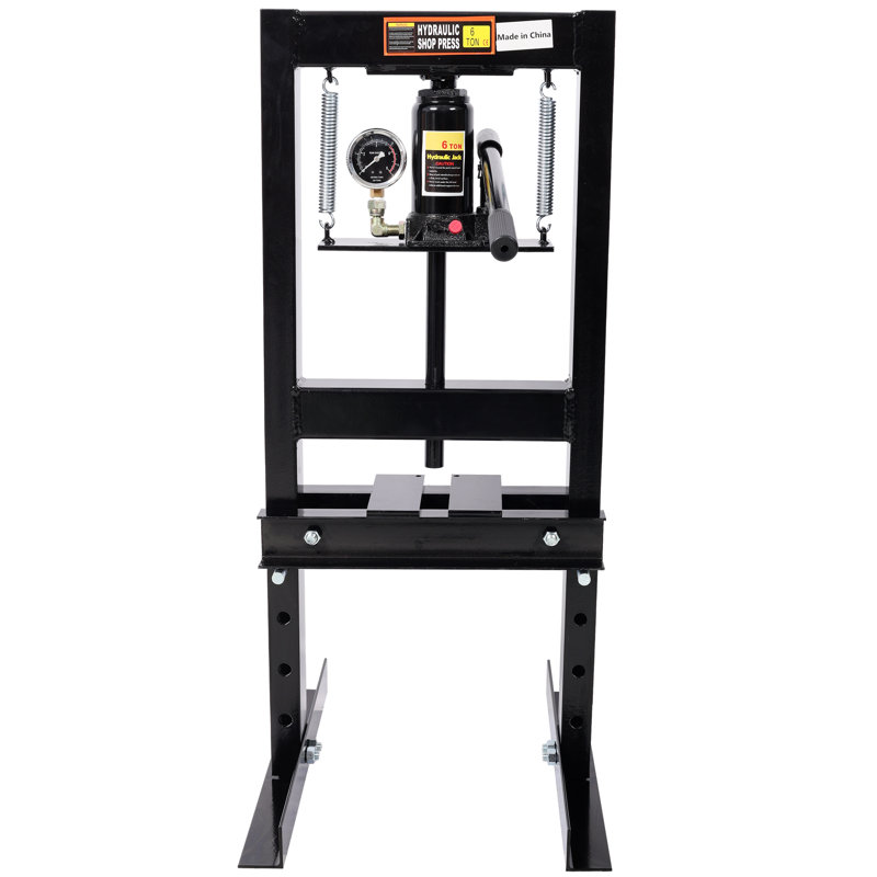 Presse d'atelier à bouteille hydraulique Itonon 6ton avec jauge - capacité de 13 000 lb, cadre en acier solide pour plier / redresser le métal, installer les roulements / joints en U / bagues / joints à rotule / poulies, soupape de sécurité