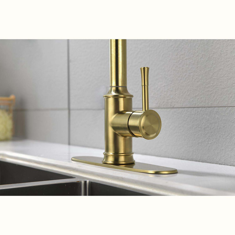 HOOSENG Pull Down Touch Kitchen Faucet, Brushed Gold