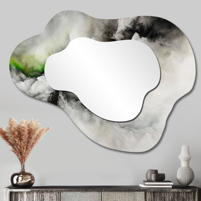 Miroir mural décoratif surdimensionné Glam - Celestial Marble Shift, imprimé sur métal