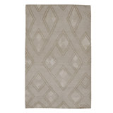 Hand Knotted Geometric Area Rug in Beige