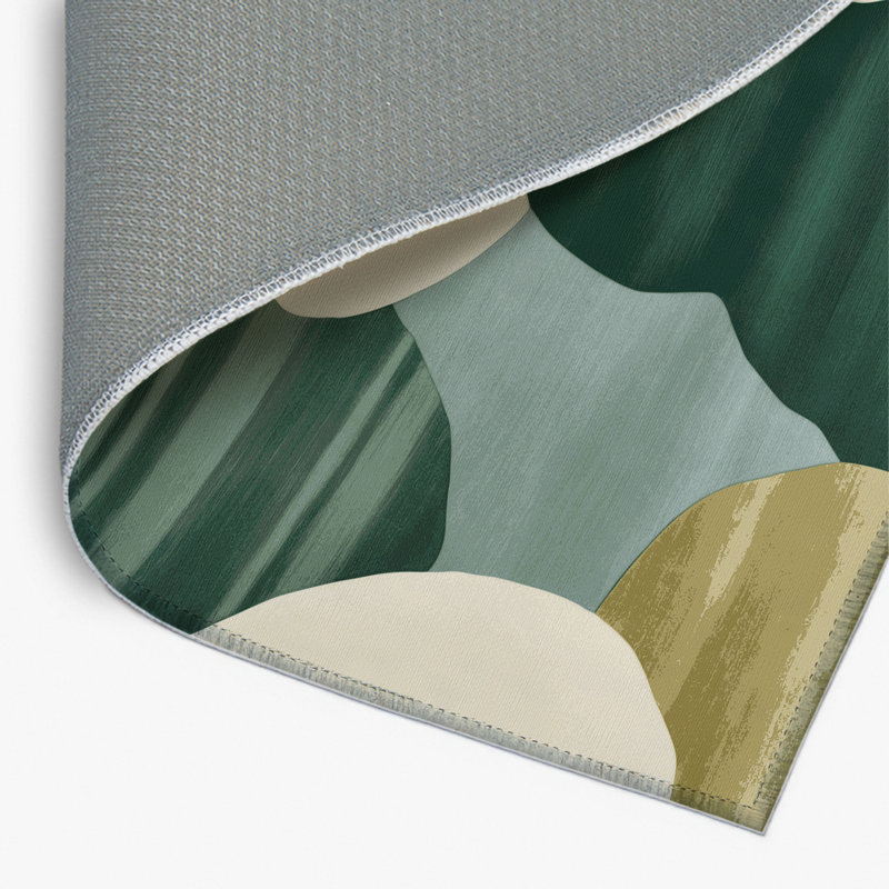 Tapis intérieur et extérieur vert Watercolor, Rectangulaire 2 pi x 3 pi