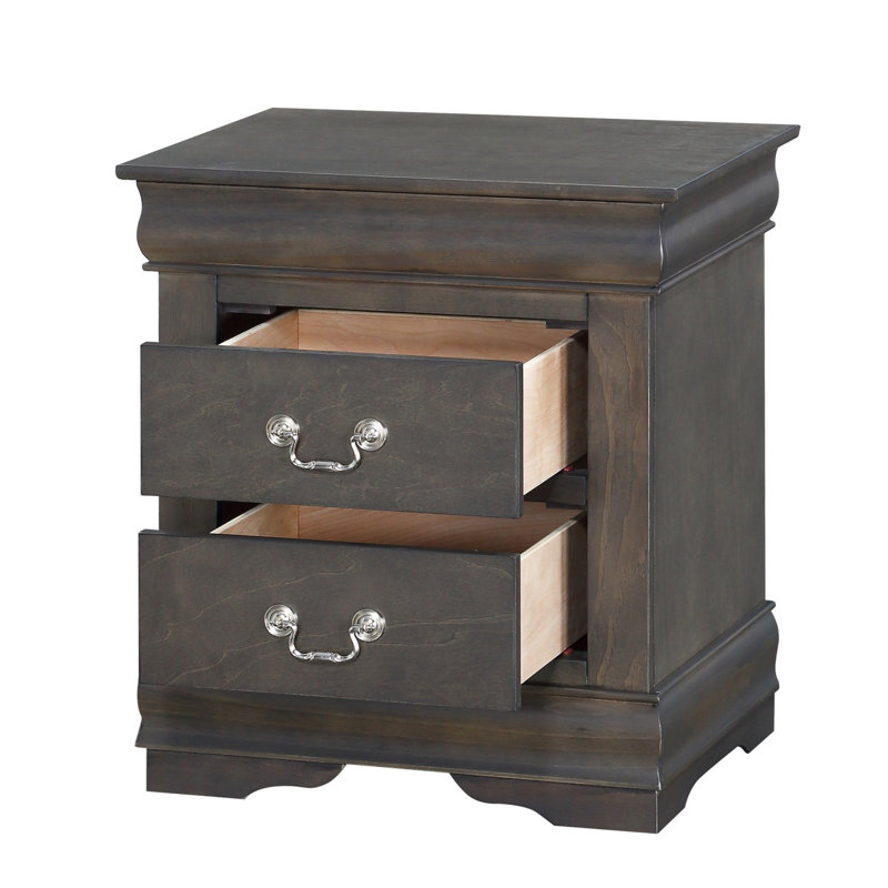 Modern Style Nightstand For Bedroom, Gray 2