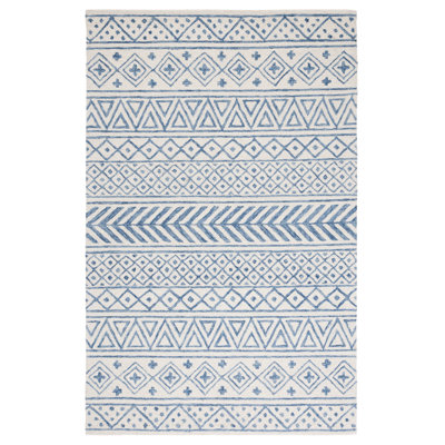 Metro Hand Tufted Wool/Cotton/Latex Rug in Blue