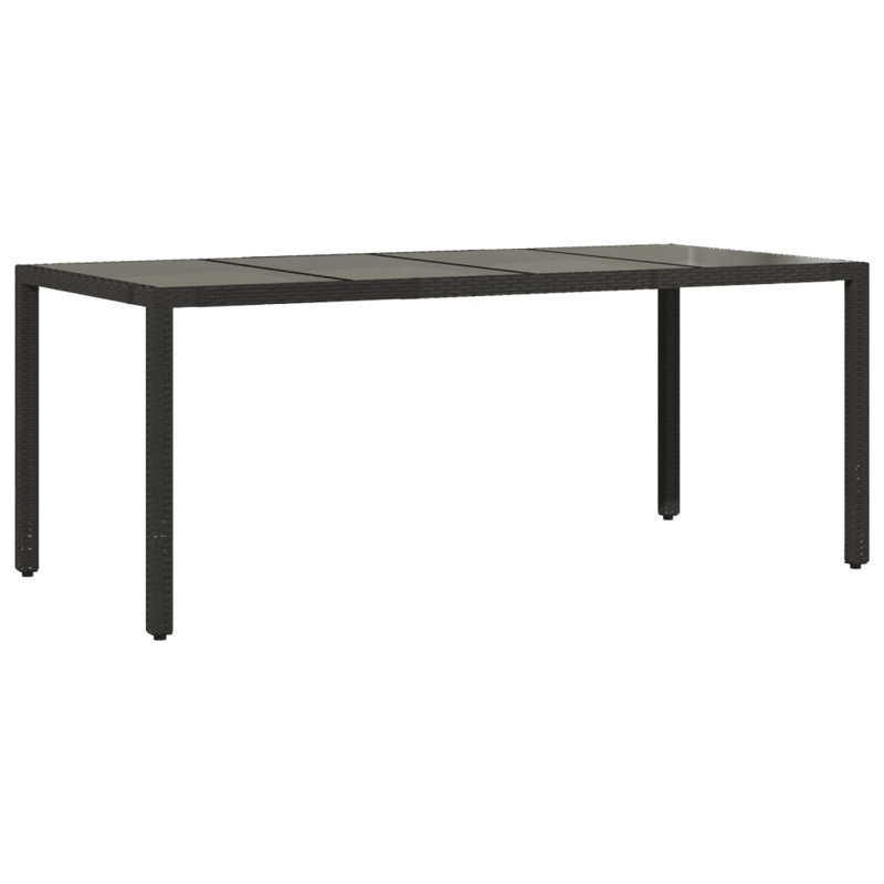 Hollaman Rectangular Outdoor Dining Table , 190cm cm W 90cm cm D, Black