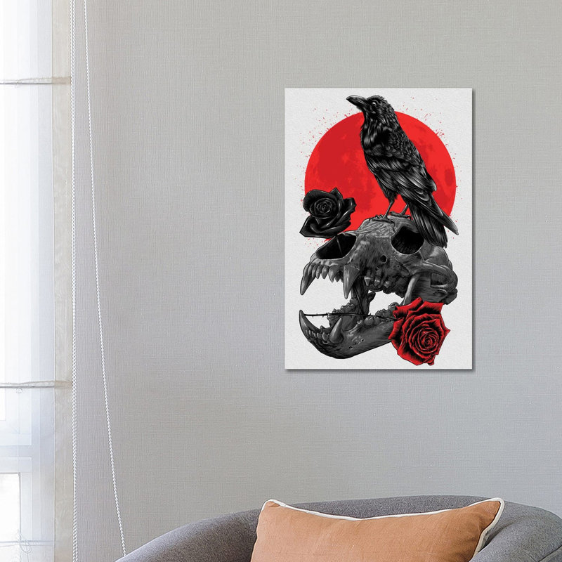 Raven Skull by Alberto Perez - Wrapped Canvas Print, 66.04cm H x 45.72cm W