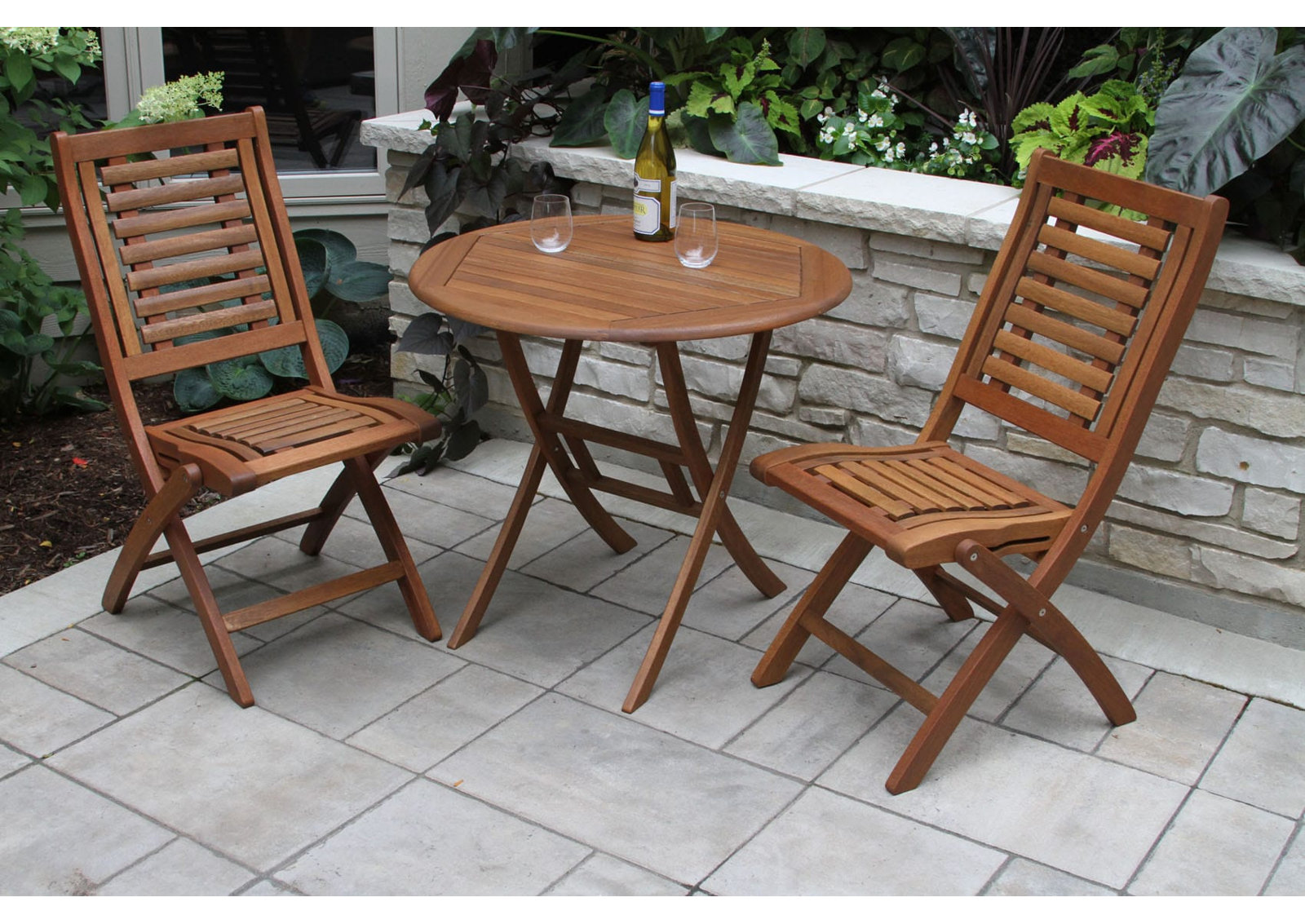 Kinsler Foldable Eucalyptus Patio Side Chair