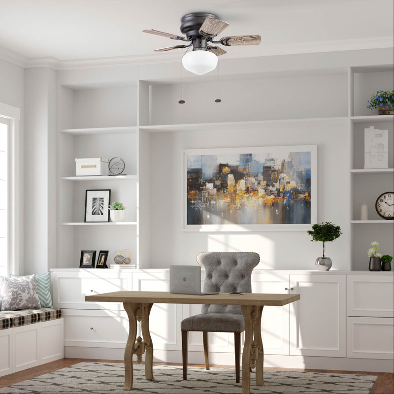 Hero 28" Ceiling Fan with LED Light, Black Pine; Rough Pine