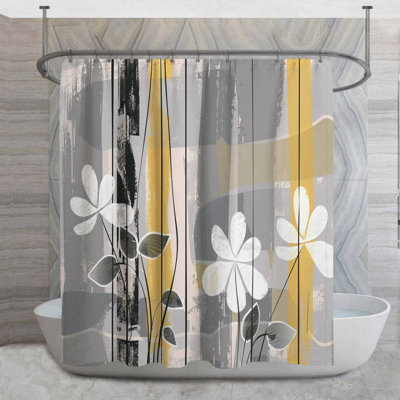 Rideau de douche lignes botaniques