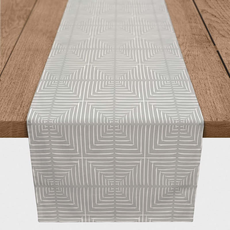 Chemin de table gris à losanges, P 16 po x L 72 po