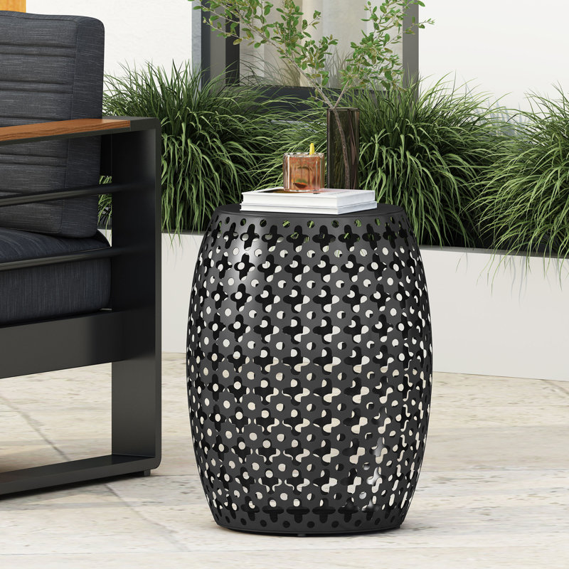 Metal end Table -Large, Black