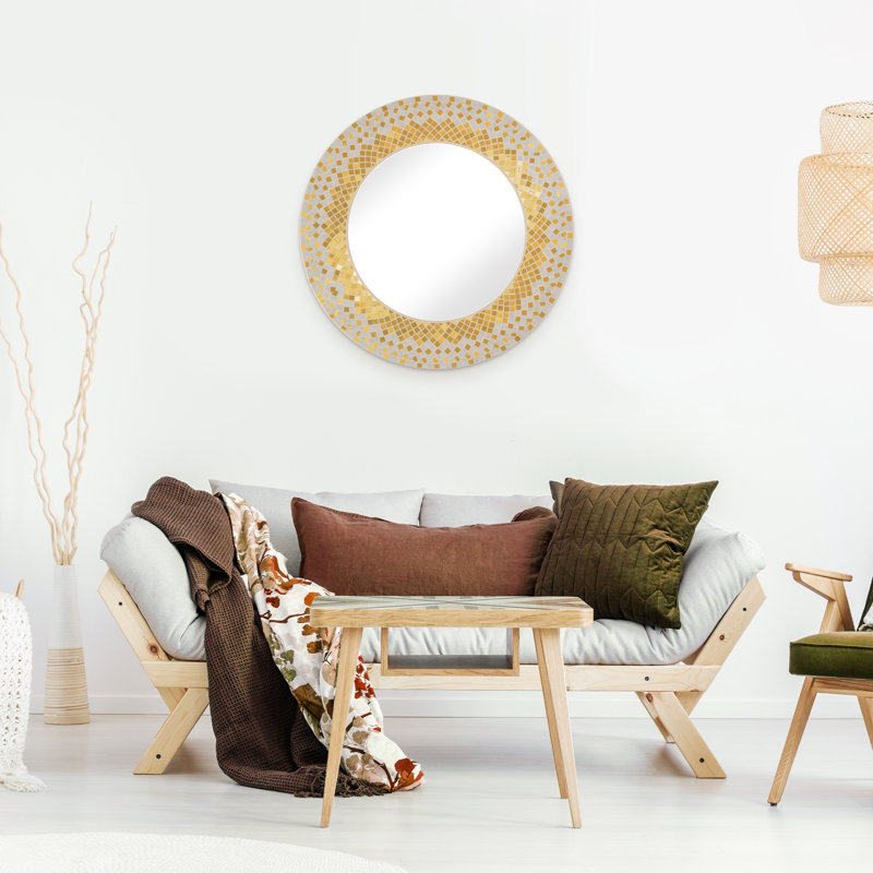 Miroir d’appoint mural mosaïque en verre buddle