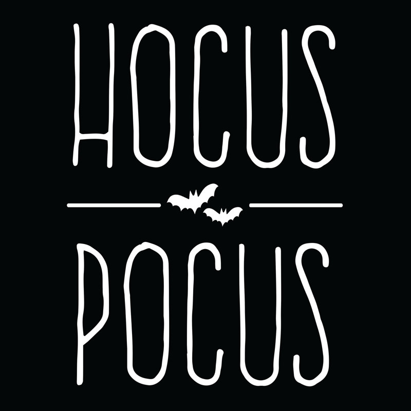 Hocus Pocus Black And White Bats - Wrapped Canvas Print, 122cm H x 122cm W x 3.8cm D