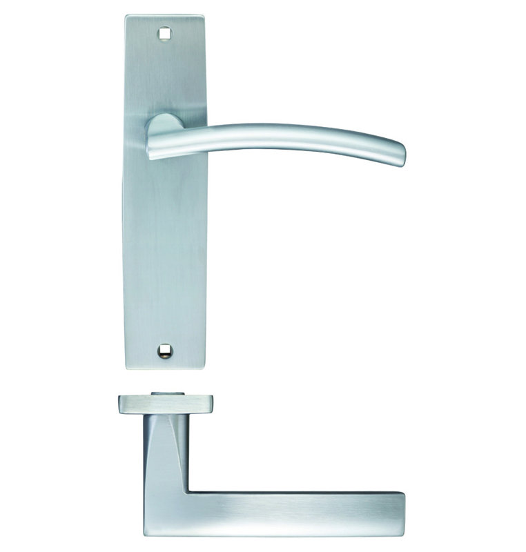 Amalfi Latch Door Handle, Satin Chrome