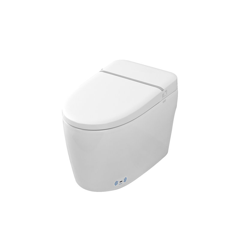 Smart Toilet Bidet Combo With Foot Sensor Open Cover/Seat, Self-Cleaning Nozzle, Heated Seat, Night Light, Knob Control, Power Outage Flushing, Soft Close, Auto Flush, With Remote Control