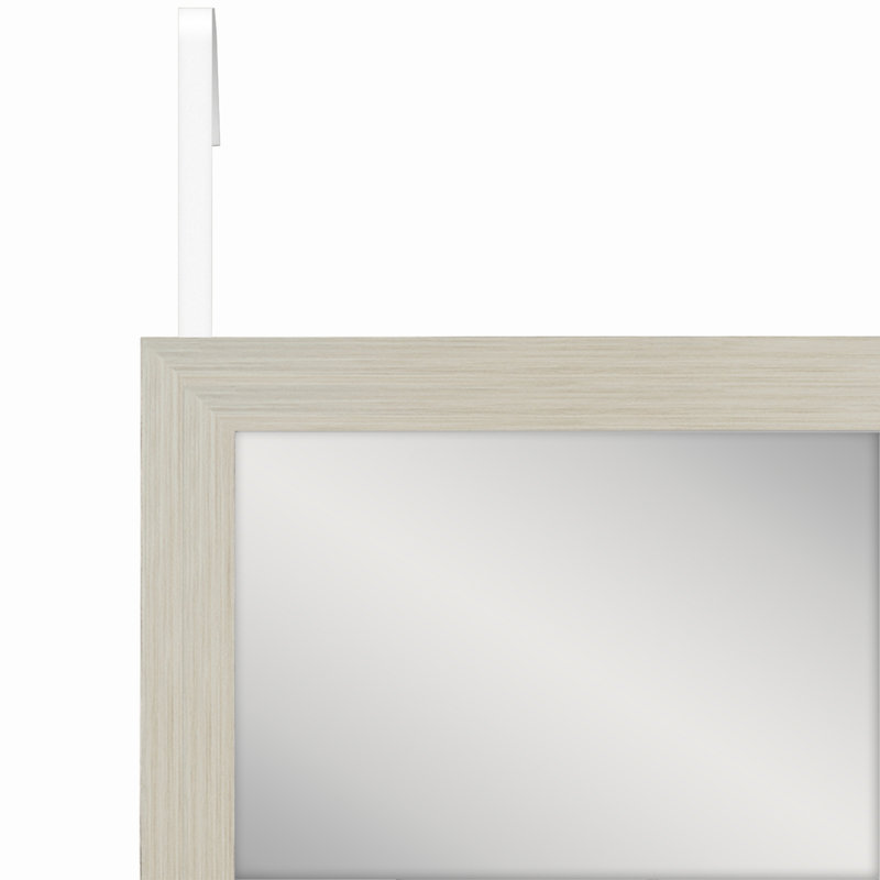 Anjolina 12 x 48 Over The Door - Full Length Hanging Mirror with Shatter-Resistant Glass, Lightwood