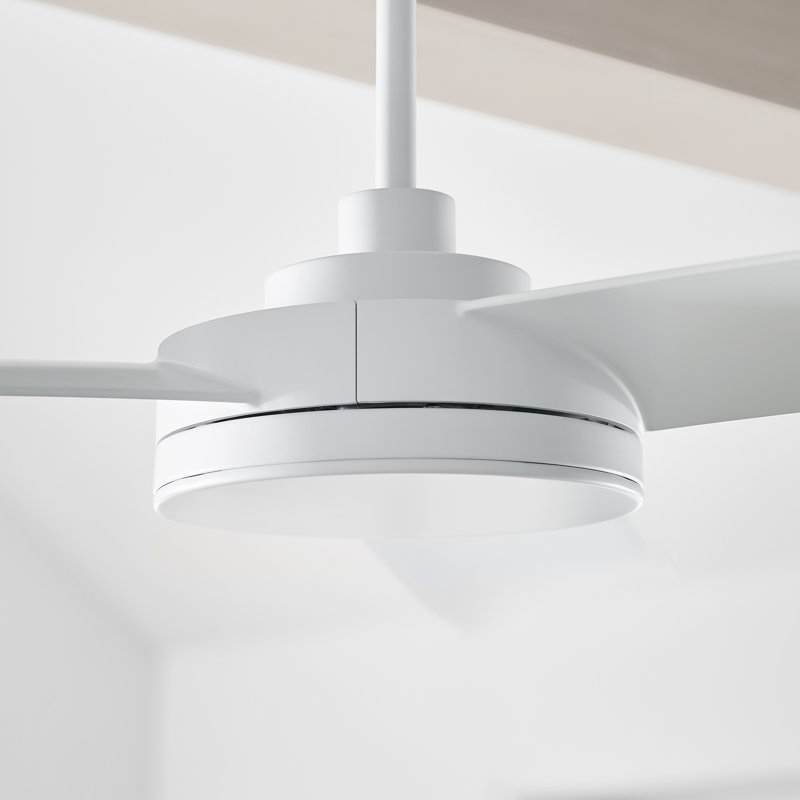 56'' Cirque LED Standard Ceiling Fan with Remote Control and Light Kit Included, Matte White