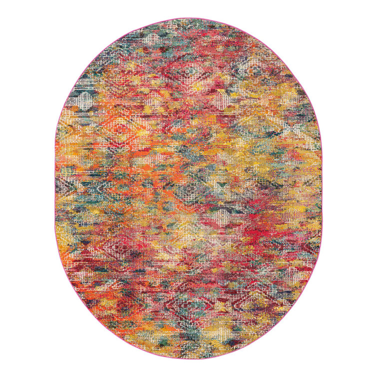 Washable Abstract Indoor Rug