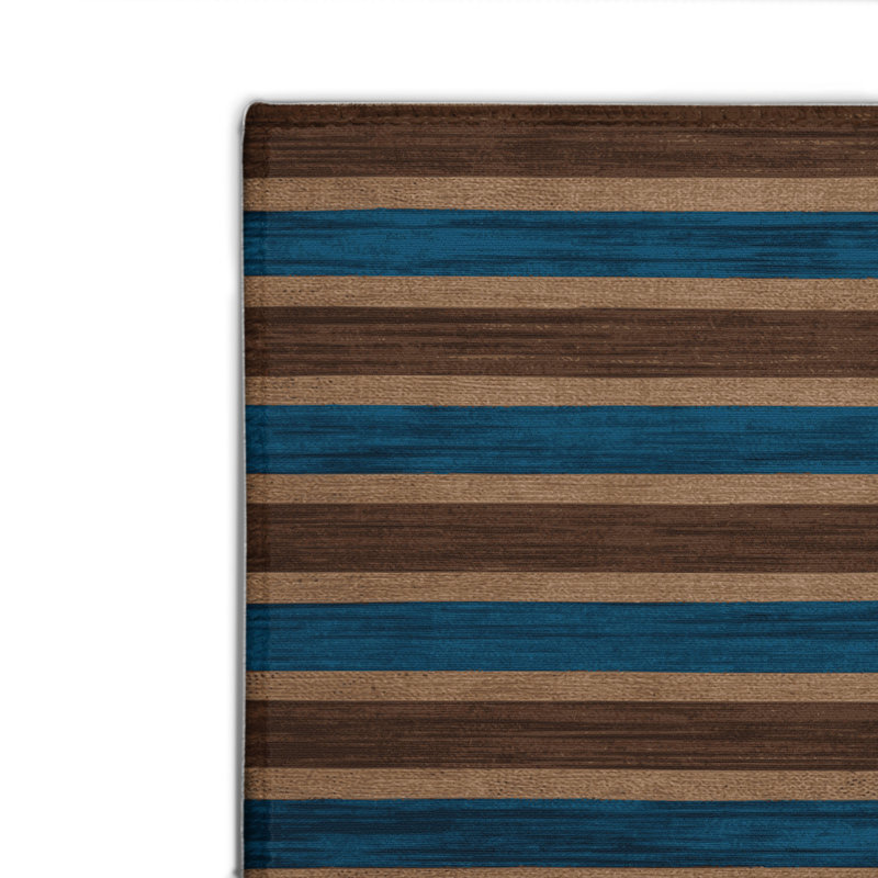 Tapis intérieur / extérieur brun HorizontalStripes, Rectangulaire 2 pi x 3 pi