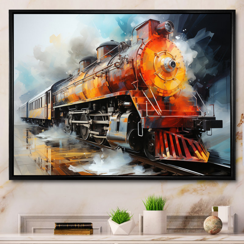 «Abstract Train Translucent Rhythms I», reproduction sur toile, H 24 po x l 32 po x P 1 po, Cadre flottant noir