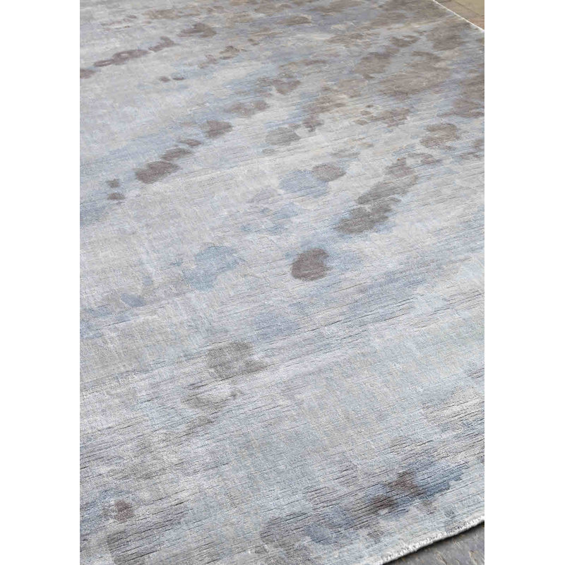Koda Abstract Area Rug in Ink Blue, Rectangle 9' x 12'
