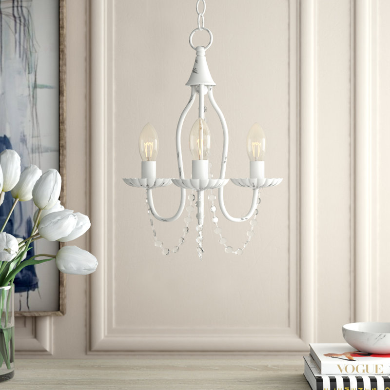 Lustre 3 lumières façon bougie Burvale, Blanc