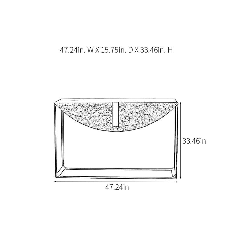 Console moderne minimaliste, H 33,46 po x l 47,24 po x P 15,75 po