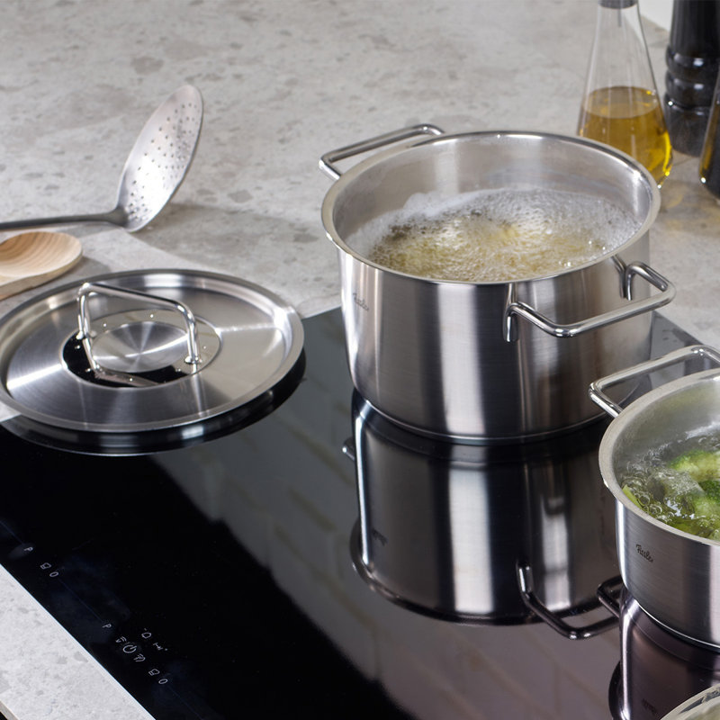 Fissler Pure Collection Stainless Steel Stock Pot with Metal Lid, 4.2