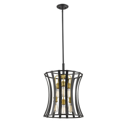 Luminaire suspendu cylindrique simple 6 lumières Gerling
