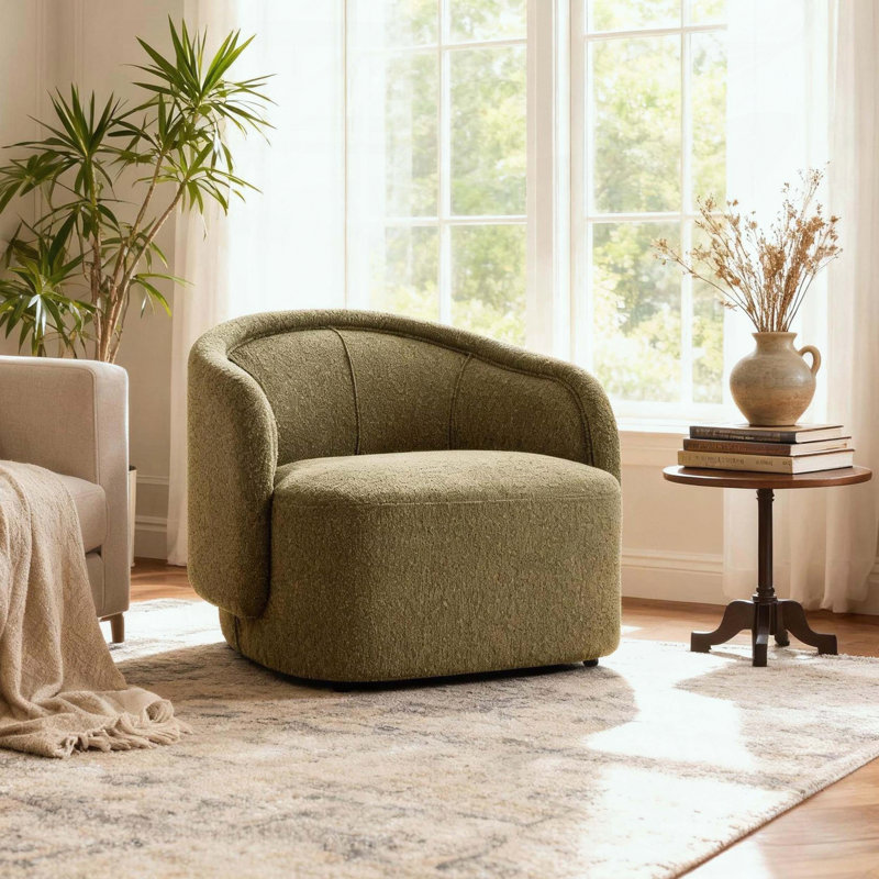 Chaise d'appoint courbée Amanda - Coussin moelleux intégré, Vert