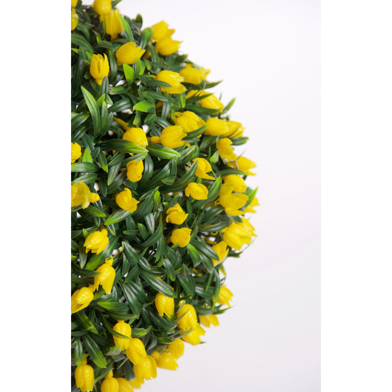 Faux Plant, Yellow, 38cm H x 38cm W x 38cm D