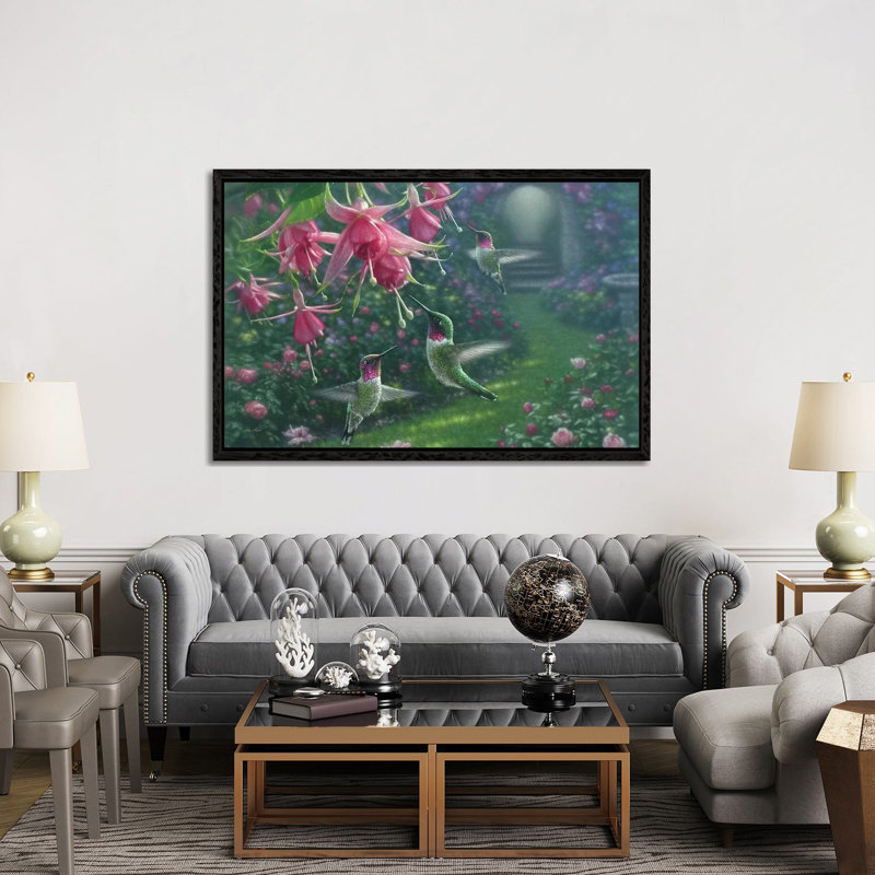 Hummingbird Haven by Collin Bogle - Print on Canvas, Black Framed Canvas, 152.5 cm H x 101.5 cm W x 3.175 cm D