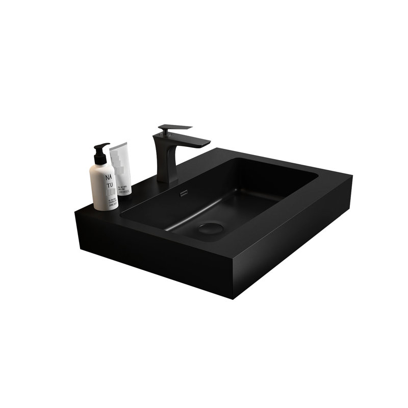 Lavabo en quartz noir mat pour la salle de bain - et facile à installer