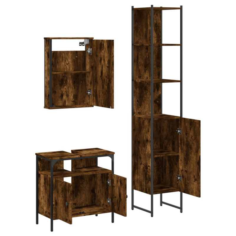 Aazil Bathroom Furniture Suite, Smoked Oak