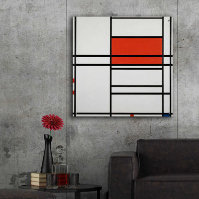 «Composition of Red and White» par Piet Mondrian par Piet Mondrian, art mural en verre acrylique, 36 po x 36 po