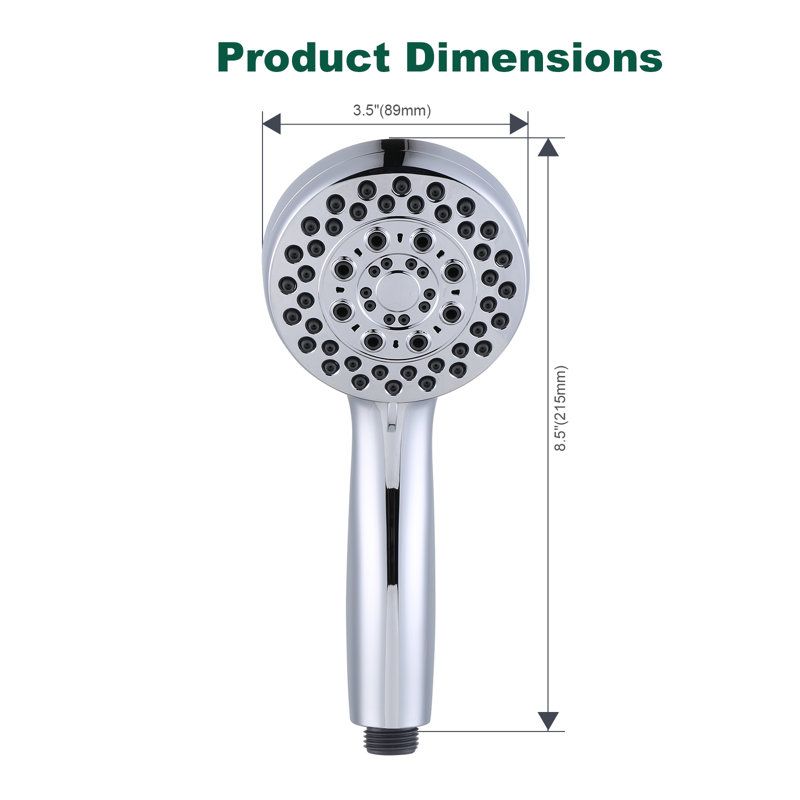 5-Spray 3.5 in. Wall Mount Adjustable Handheld Shower Head 1.75 GPM in Polished Chrome