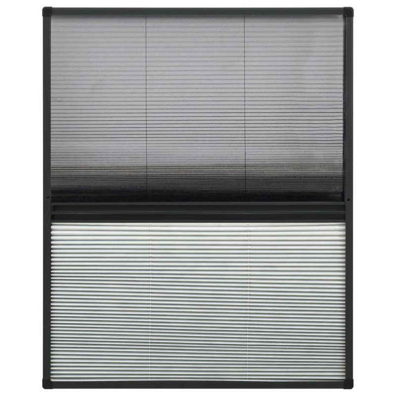 Symple Stuff Plisse Insect Screen For Windows Aluminium With Shade, 80 cm L x 39.37 cm W, Black