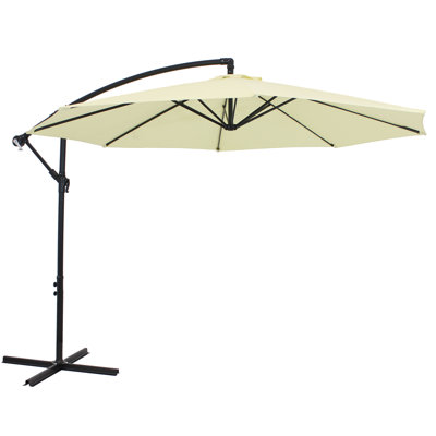 Fossum 9.5' Steel Cantilever Offset Patio Umbrella with Crank - Light Yellow