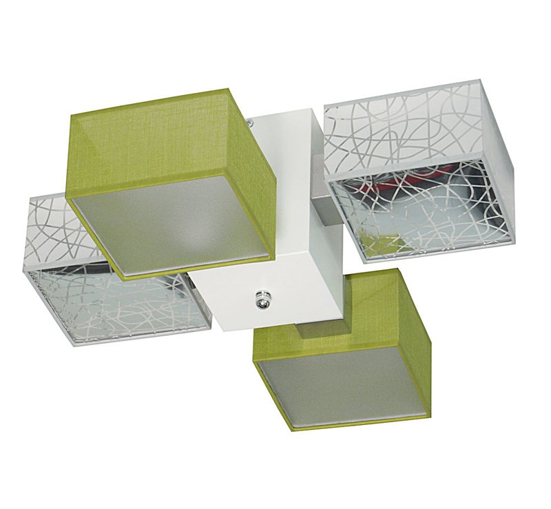 Miranda Semi Flush Mount, Light Brown, Silver/Light green