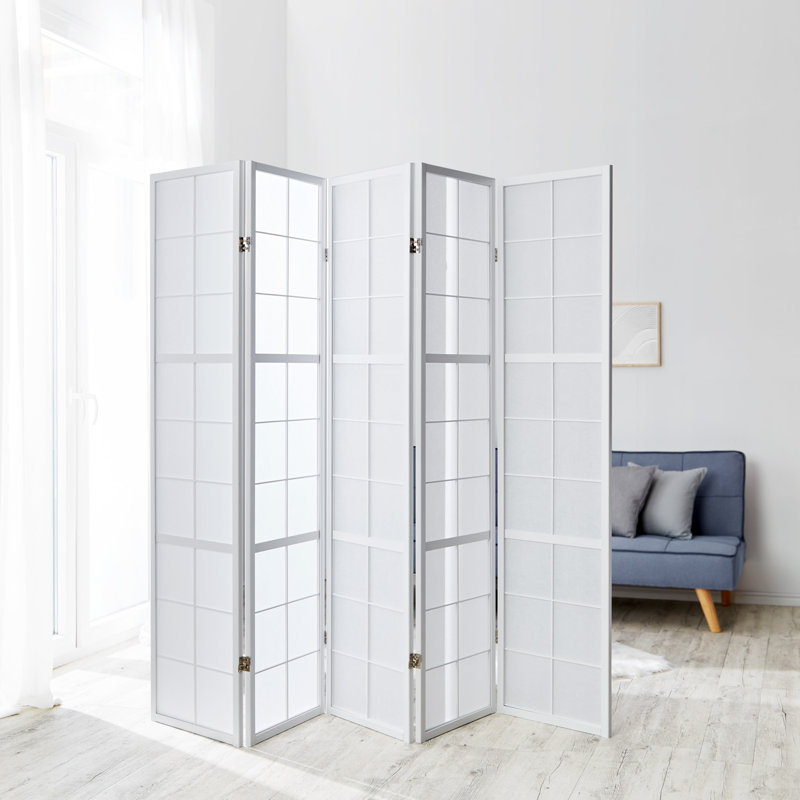 Bastian Room Divider, White, 5 Panels